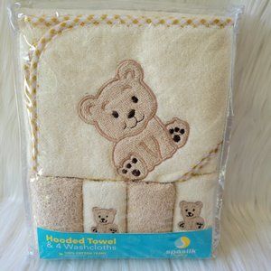 Spasilk Baby Hooded Towel & Washcloth Set